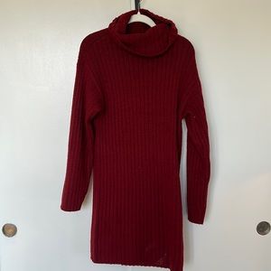Abercrombie & Fitch red turtleneck sweater dress
